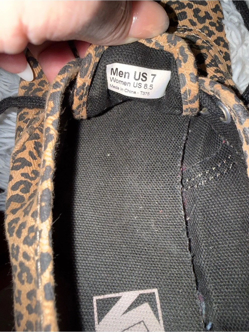 Vans Leopard Print Canvas Sneakers in Tan and Black
